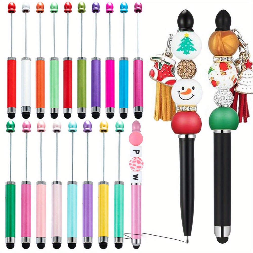 

20pcs Plastic Beadable 2 In 1 Pen Tip For Diy Christmas