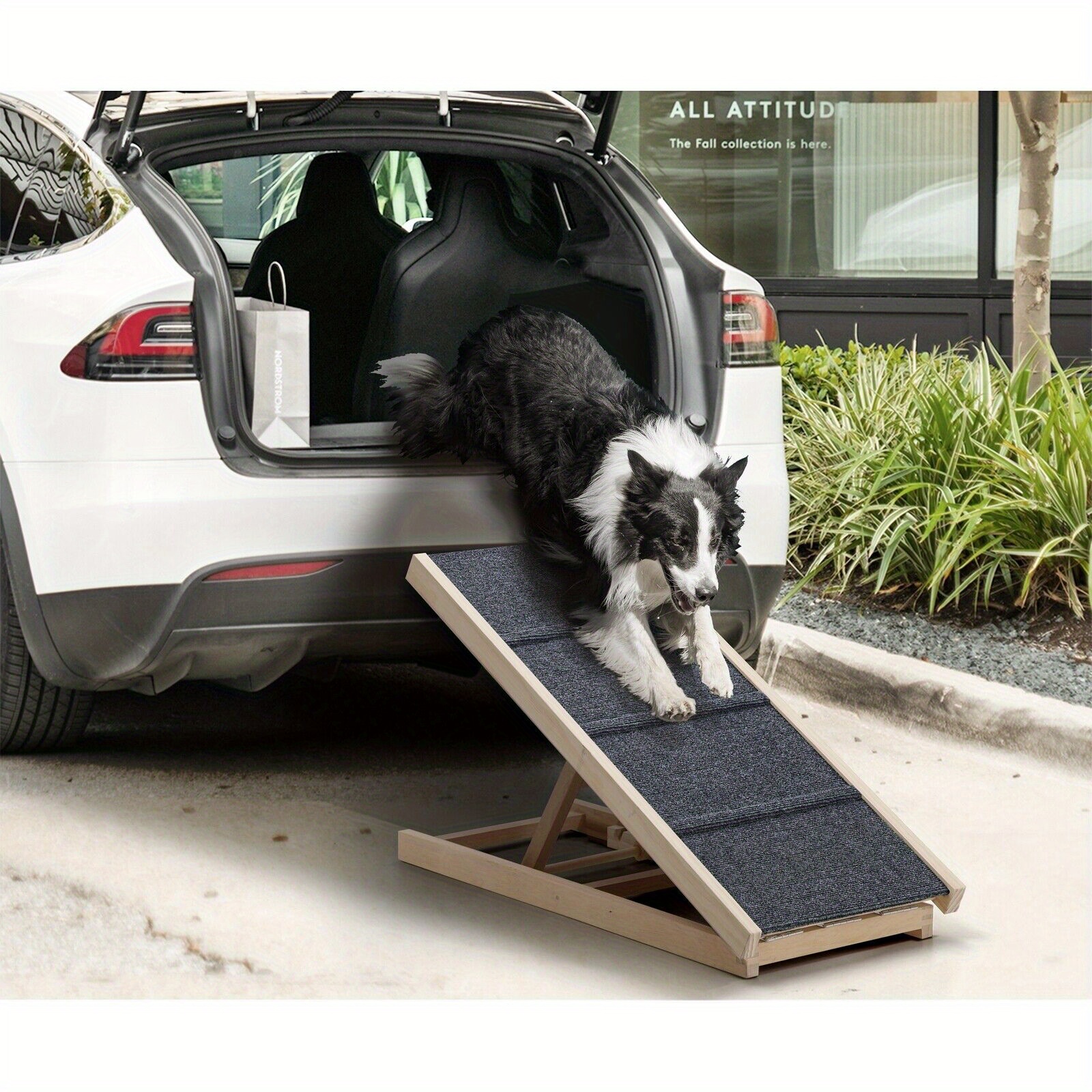 TEMU Dog Pet Ramp Adjustable Height Stairs Bed Sofa Car Foldable 70cm