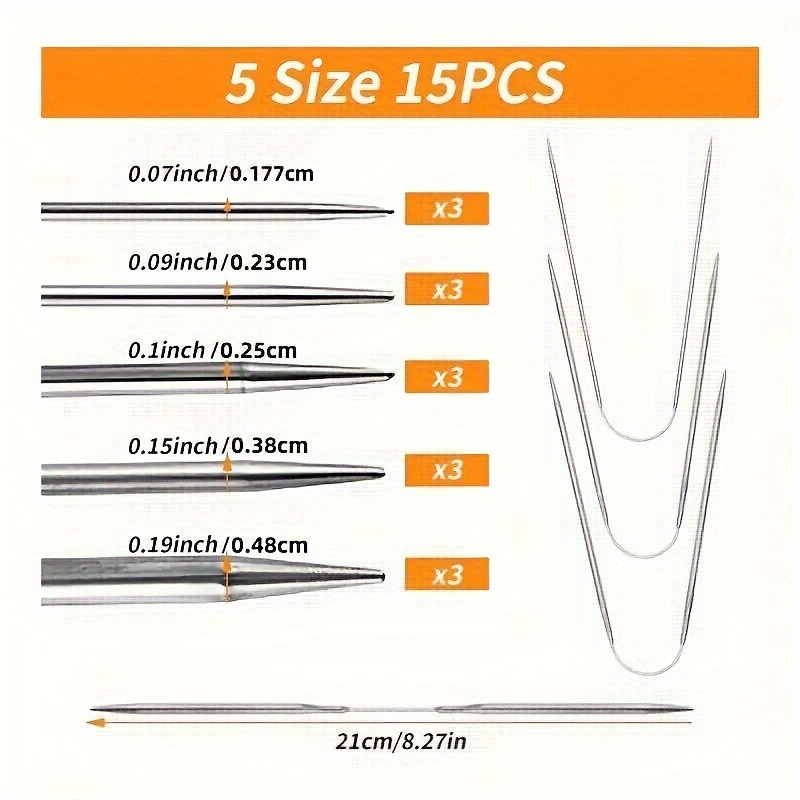 15pcs Circular Knitting Needles Set, Stainless Double-pointed Metal Crochet Needles Set - Smooth Labor- Knitting Needles For Socks, Sleeves, And Hats, Includes Sizes 2mm-5mm