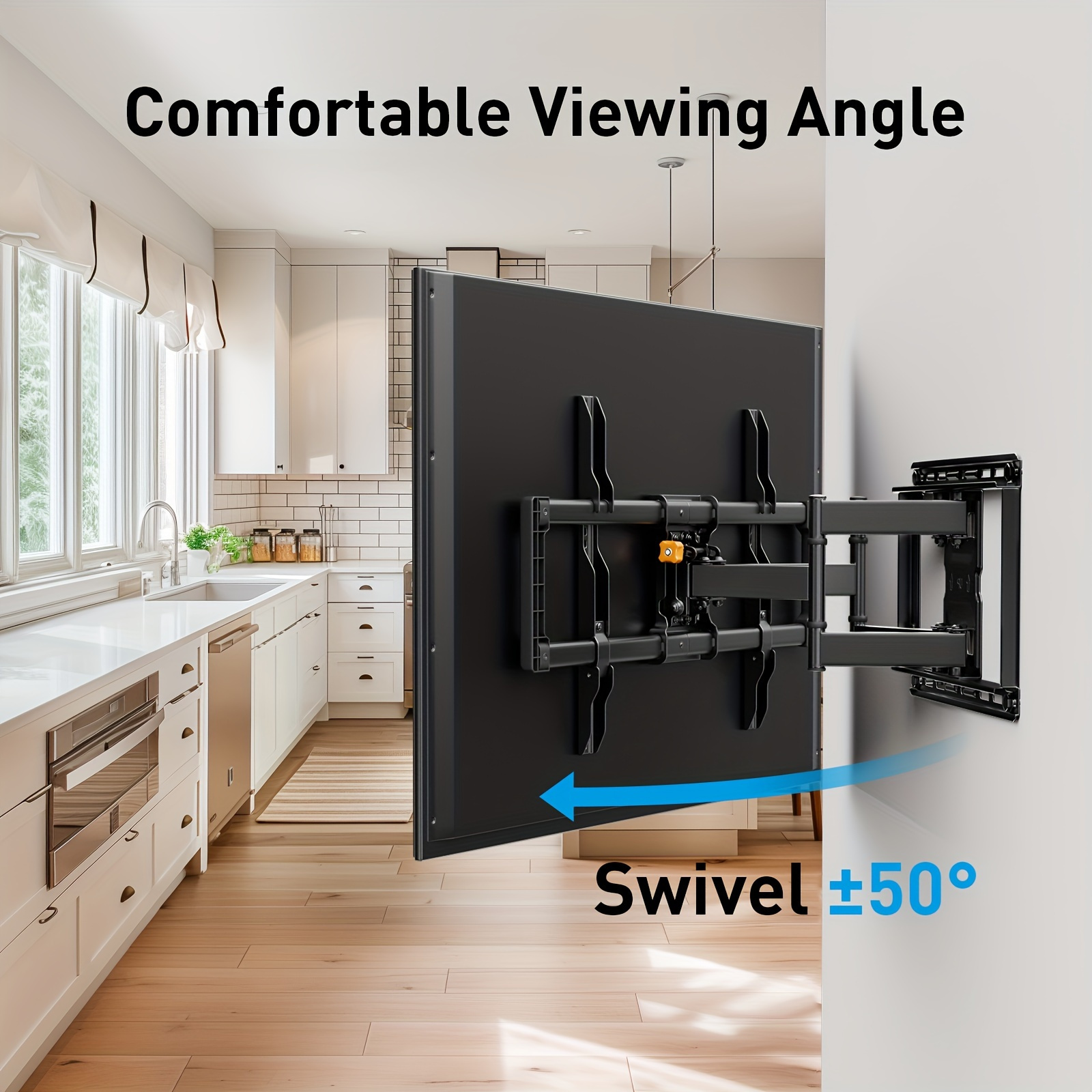 

Premium Tv Wall Mount For 42-85 Inch Tvs, Heavy-duty Steel Construction, Dual Articulating , Tilt & Swivel Up To 50°, Easy Leveling, 600x400mm, Fits 16" , Home Theater