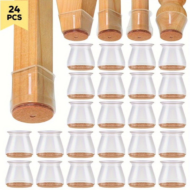 TEMU 24-pack Silicone Chair Leg Protectors With , Scratch- Furniture Caps, , Reduction, Fit For Furniture