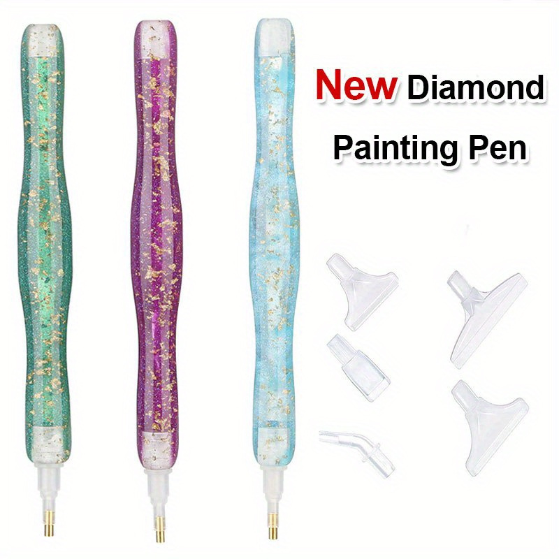 

1pc, New 5d Diamond Drawing Art Pen Diy Handmade Resin Diamond Painting Pen Tools Pens Tools For Diy Diamond Painting Crafts Making Tool Supplies Comes With 6 Replacement