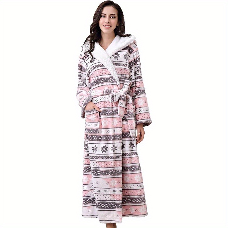 

Amemory In Women Plush Soft Warm Fleece Bathrobe Robe