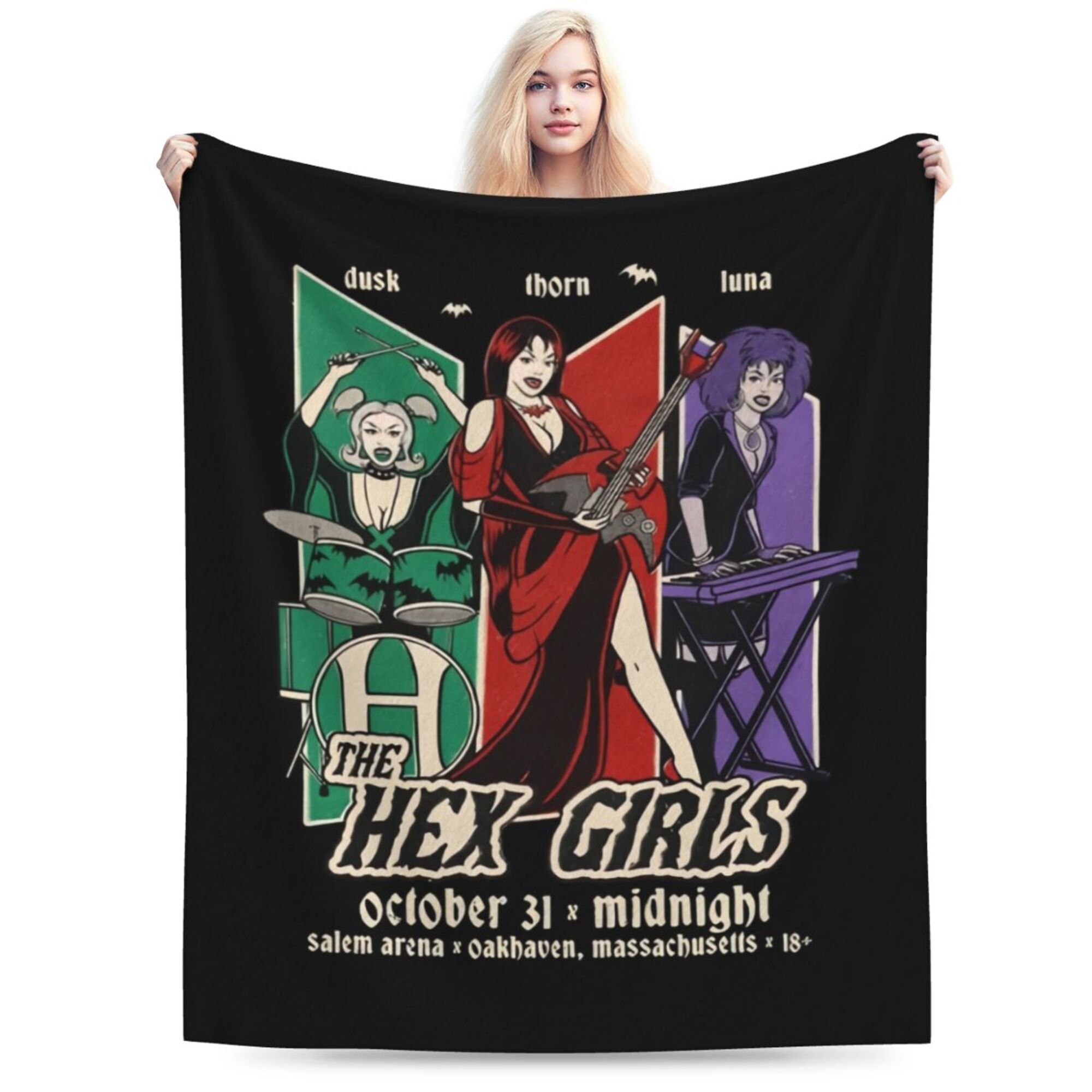 

Hex Girls Cartoon Throw Blanket - Cozy & Warm For Couch, Office, And Travel - Versatile Gift Blanket With Design, Cartoon, Hex Girls, Blanket, Home Decor