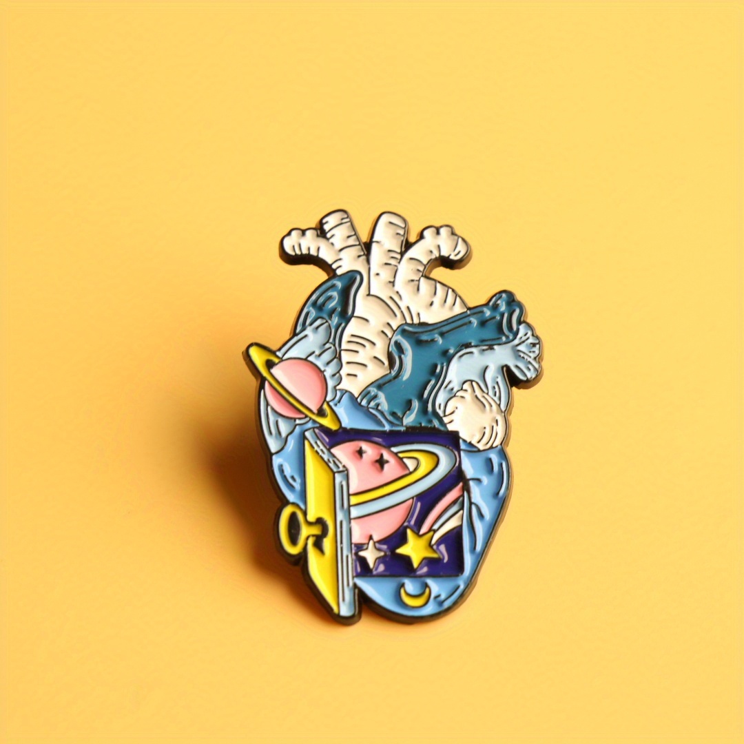 anatomical heart enamel pin alloy no plating fashion brooch Temu