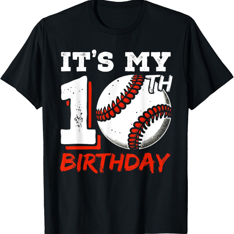 

My 10th Player Old Boys Bday T-shirt For Kids, Soft Fabric, Breathable, Comfortable Short Sleeve Tees Summer, Toddlers Birthday To Kids Clothes