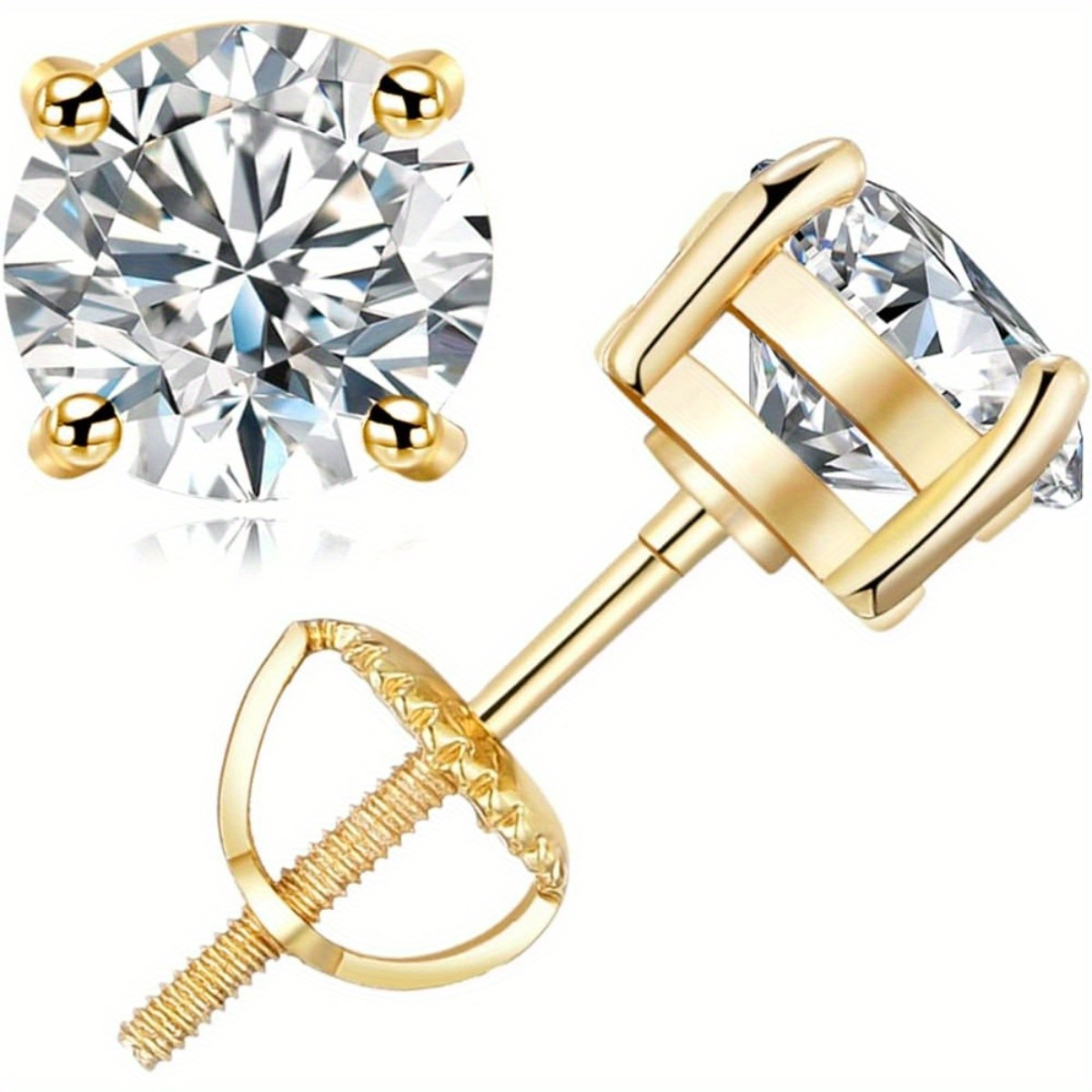 

(2 Pcs)1pair Moissanite Bead Decor 925 Silver Earpins Zinc Copper Alloy Stud Earrings For Men