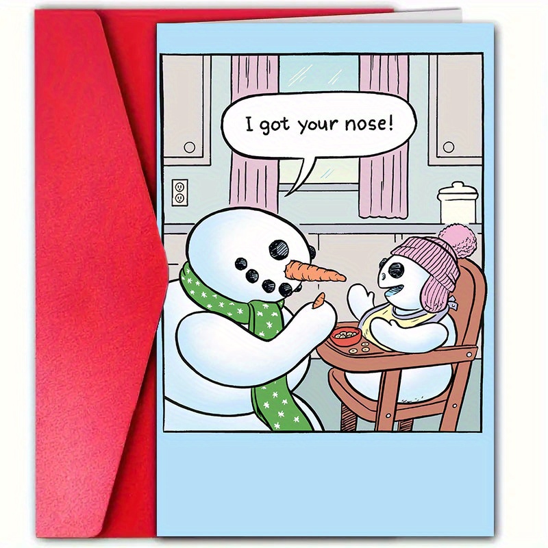 

Funny Christmas Greeting Card With Envelope - 4.7"x7" | Family, Friends & | Featuring Cute Designs | Humorous Holiday Wishes Claus