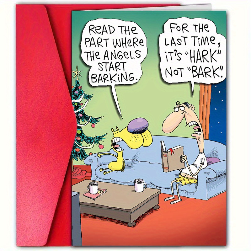 

Funny Christmas Greeting Card With Envelope - 4.7"x7" | Family, Friends & | Featuring Cute Designs | Humorous Holiday Wishes Claus Gift Cards, Best For Christmas