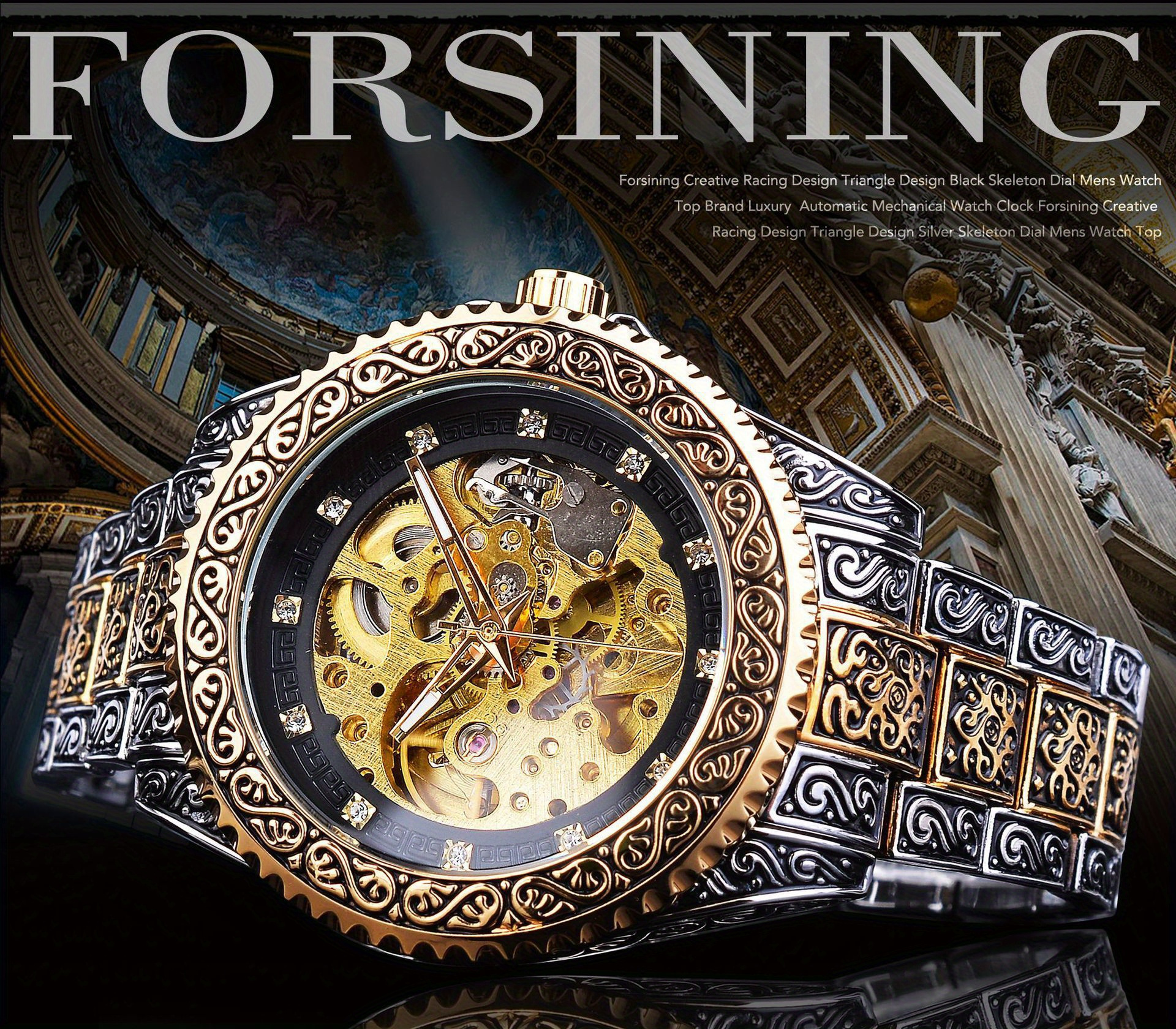 new   mens fashionable casual hollowed out retro carved mechanical watch perfect gift idea details 3