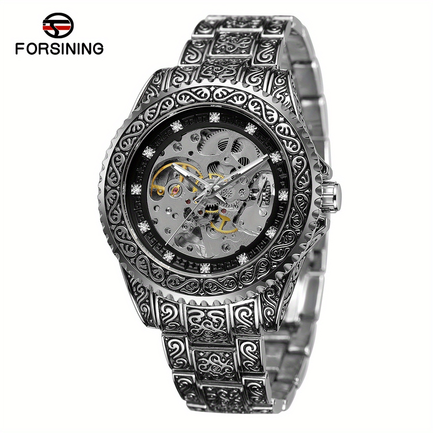 new   mens fashionable casual hollowed out retro carved mechanical watch perfect gift idea details 18