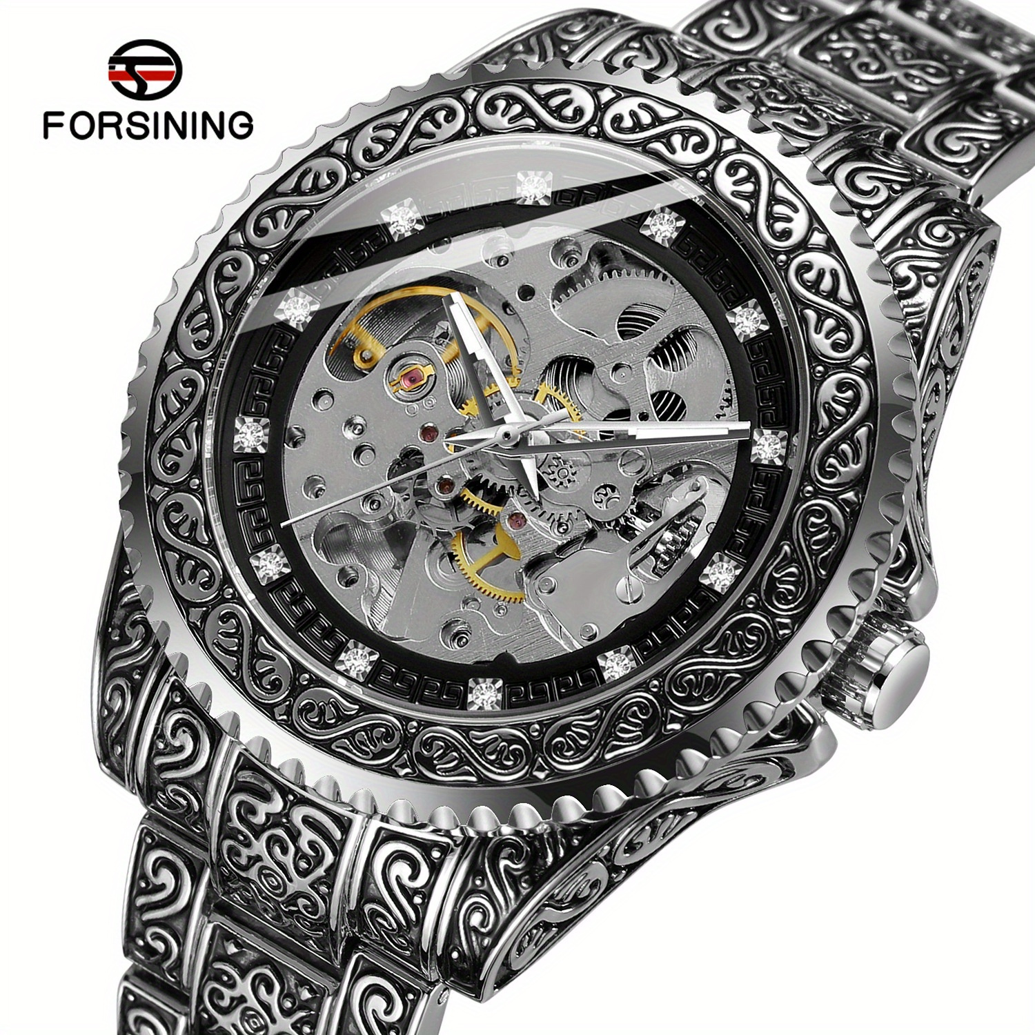 new   mens fashionable casual hollowed out retro carved mechanical watch perfect gift idea details 19