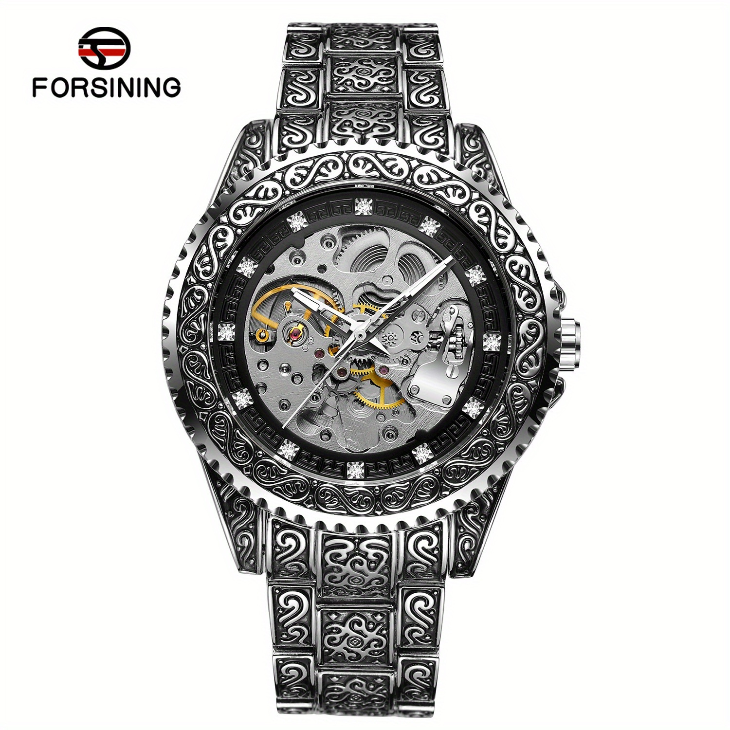 new   mens fashionable casual hollowed out retro carved mechanical watch perfect gift idea details 20