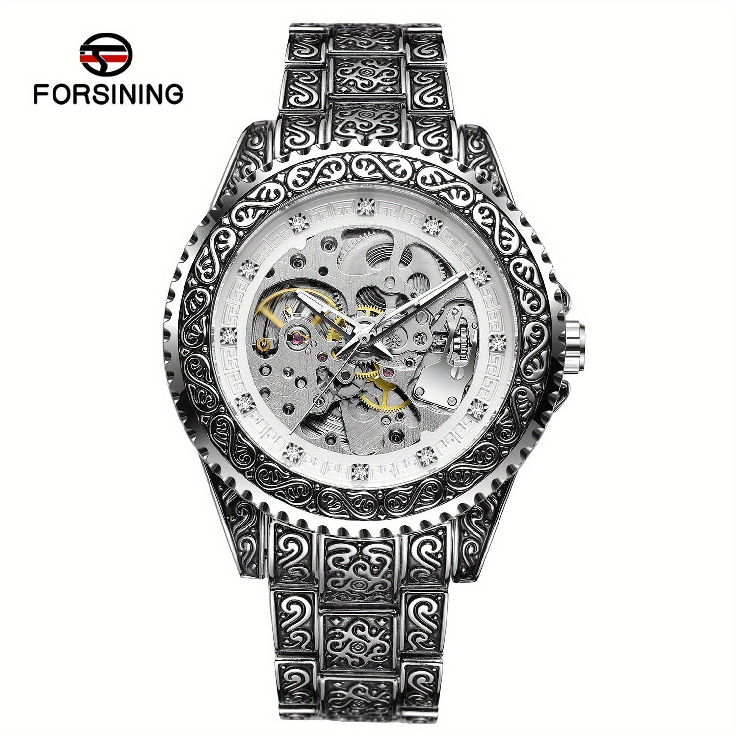 new   mens fashionable casual hollowed out retro carved mechanical watch perfect gift idea details 25
