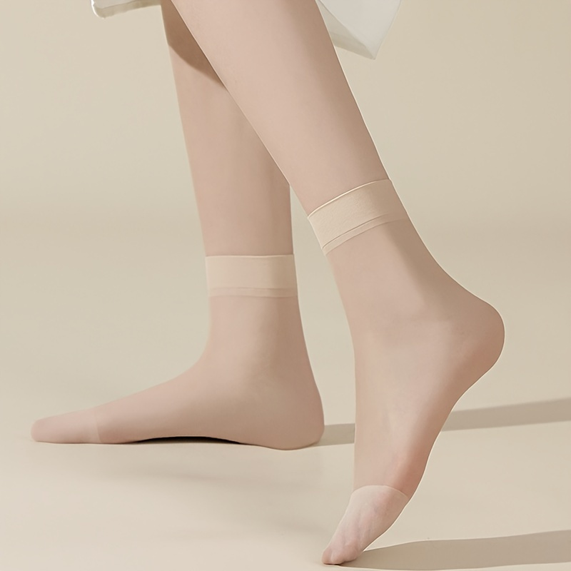 10 pairs of thin stockings for women, stockings summer thin and transparent short socks, women's stockings and stockings sweat-absorbent and breathable