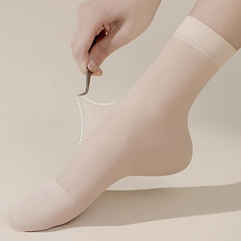 10 pairs of thin stockings for women, stockings summer thin and transparent short socks, women's stockings and stockings sweat-absorbent and breathable