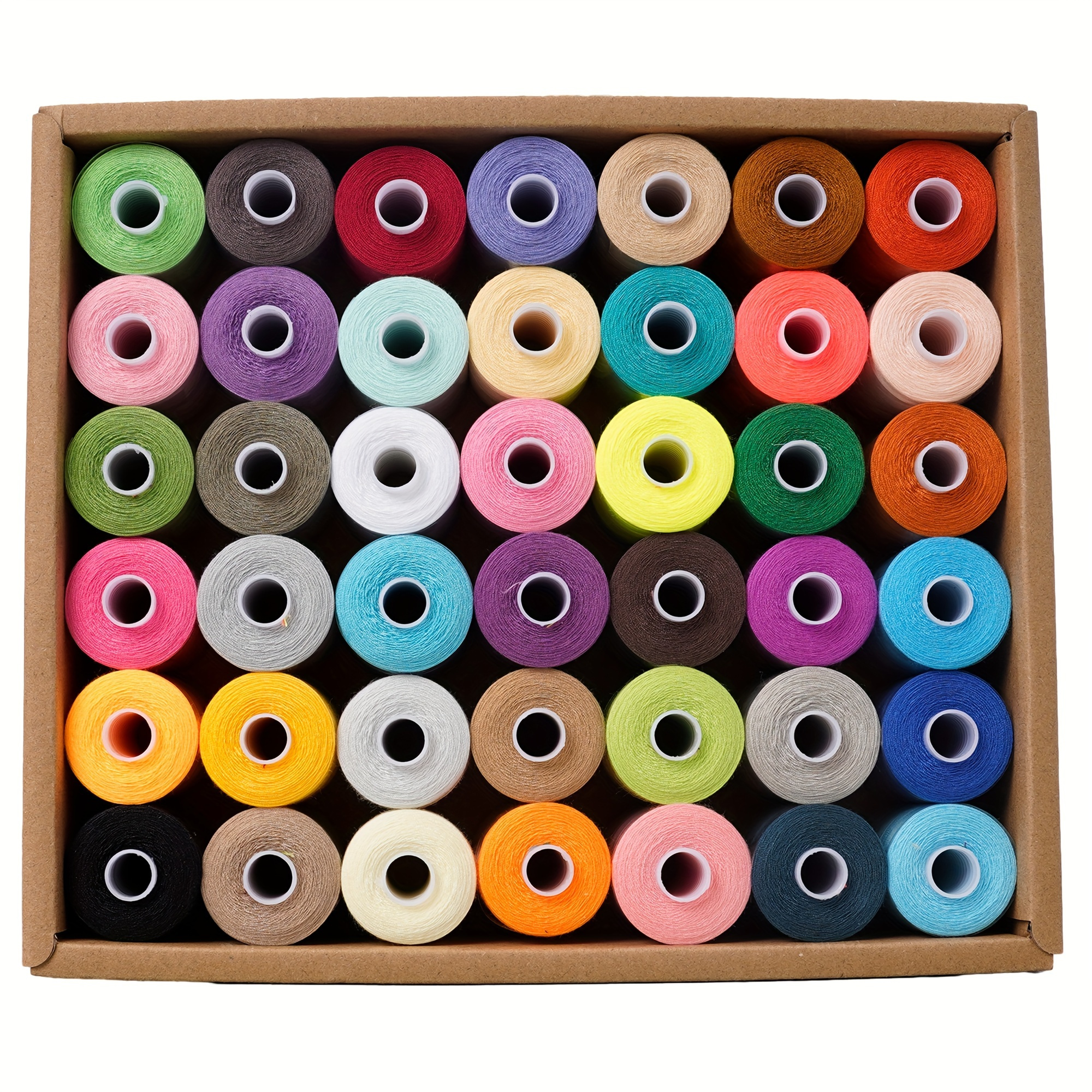 

All Purpose Sewing Thread, 42 Spool Assorted 1000 Yards Polyester Threads For Sewing, Handy Polyester Sewing Threads For Sewing Machine - 42 Colors