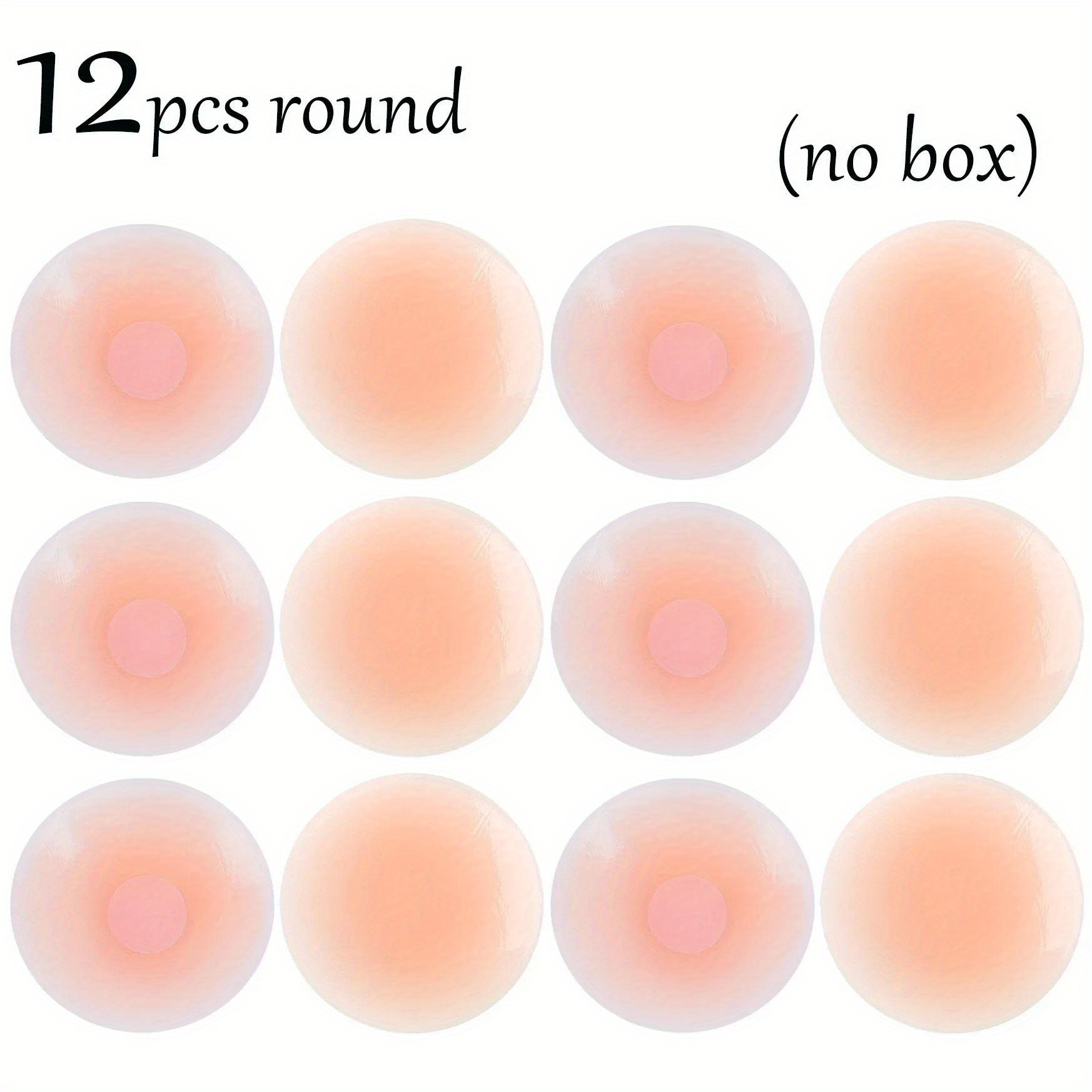 12pcs Silicone Covers - Invisible Self-adhesive , Pads, Wire-free Bra Accessories, Opaque, Hand Washable