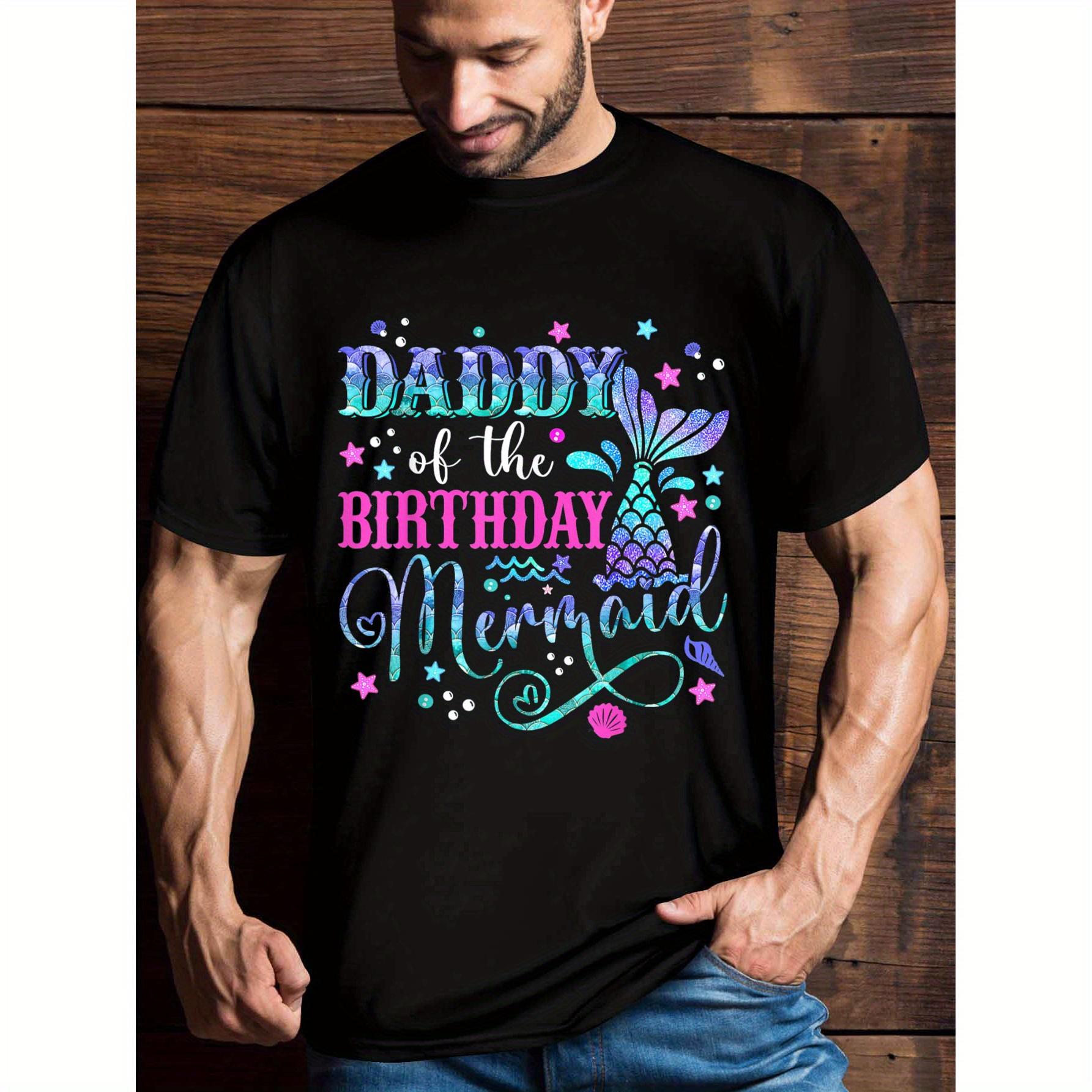 

Birthday Mermaid Girl's Birthday , Men's Fun , Short Sleeve Novelty T-shirt Classic Style, Round Neck, Made In Usa T-shirt