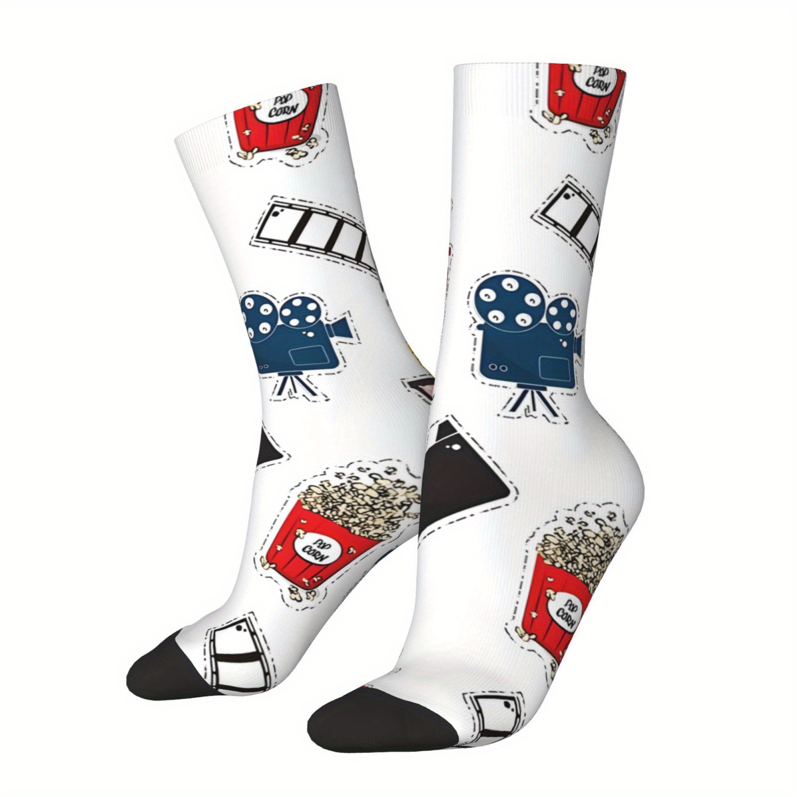 

Men's Hip Hop Vintage Movie Print Socks - Fun Novelty Crew Socks With Support, Perfect Gift For Boys