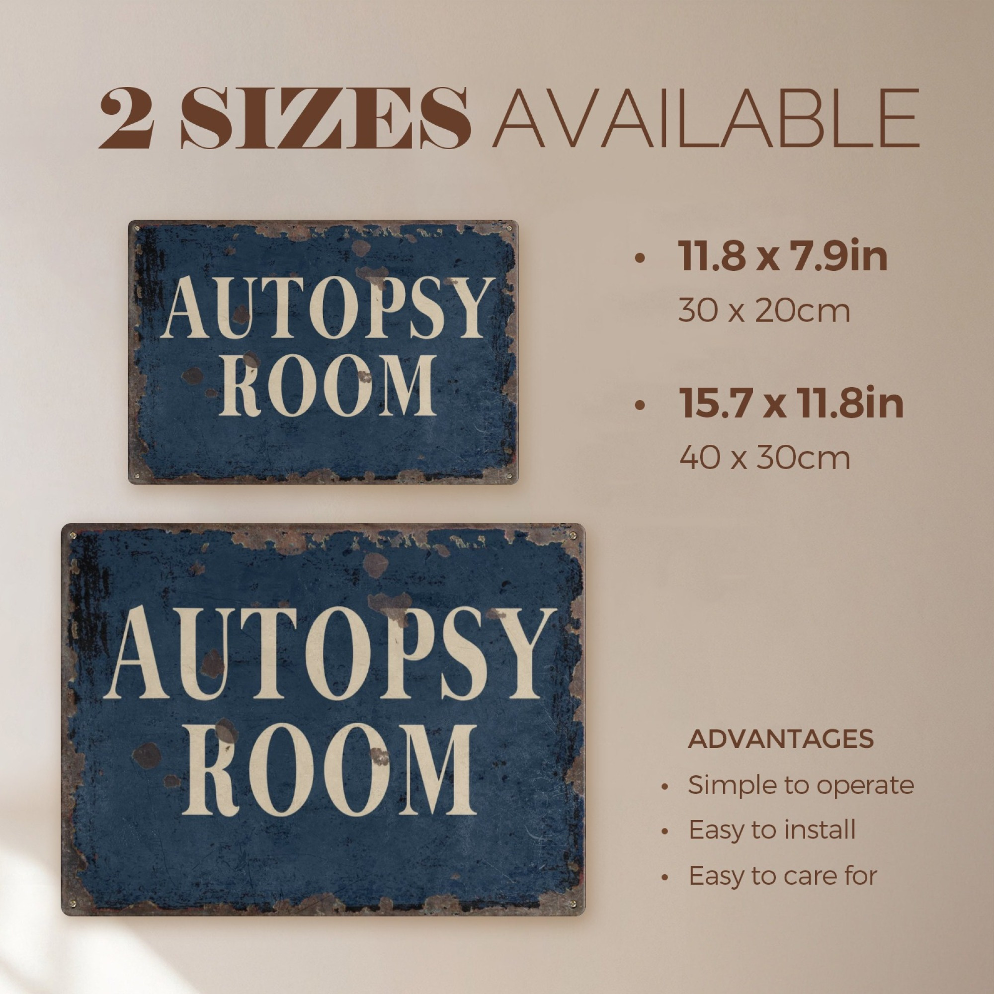TEMU 2d Flat - This Is A 2d Flat Tin Sign Featuring A Rustic Blue Distressed Design With White Lettering, Ideal For Halloween, Christmas, Or New Year
