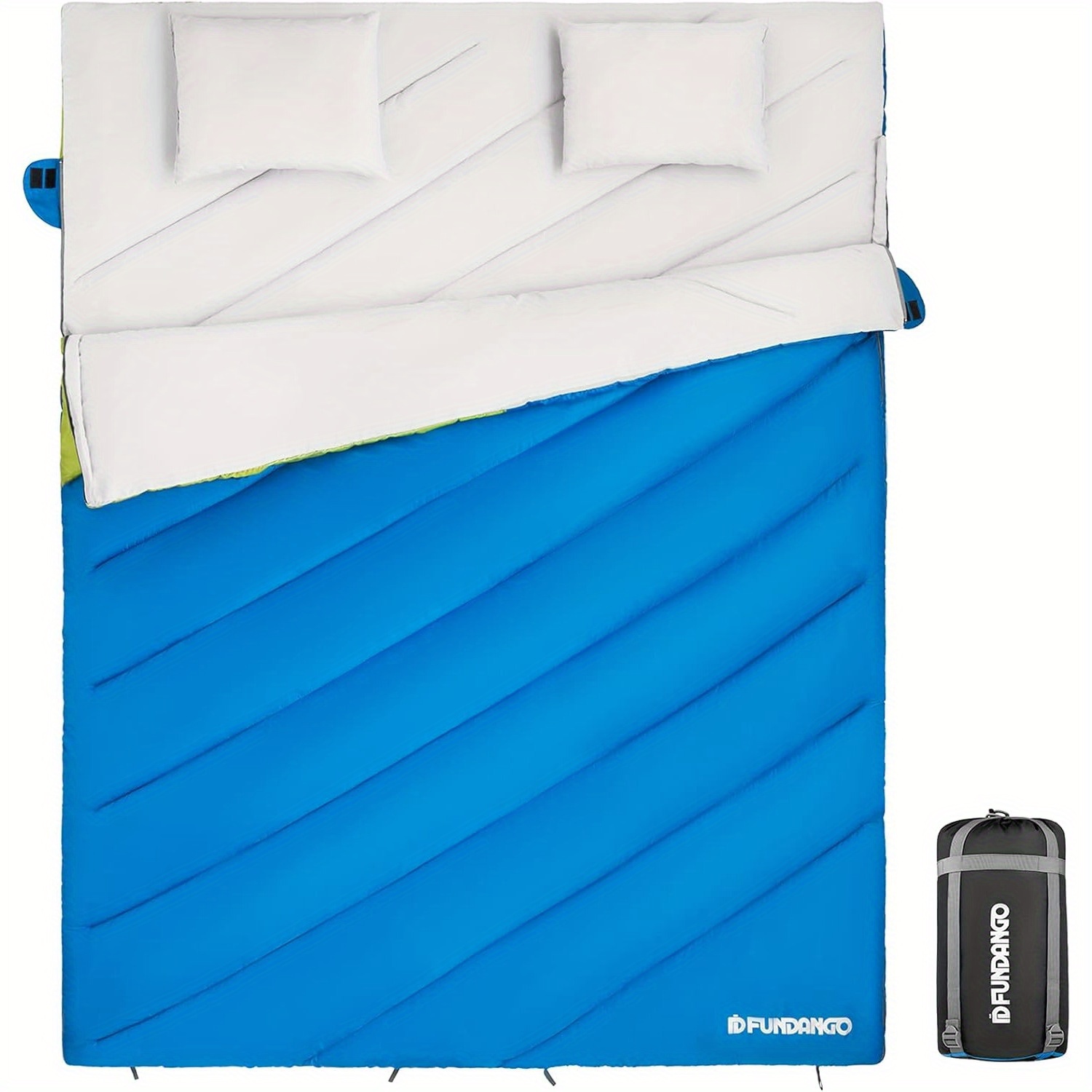 TEMU Double Sleeping Bag With 2 Pillows And Bag, Size Xl 2 Person Sleeping Bag For Camping, Hiking, Traveling