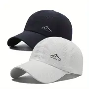 2pcs quick dry polyester baseball caps with logo unisex sports hats for outdoor activities trend caps for men and women details 3