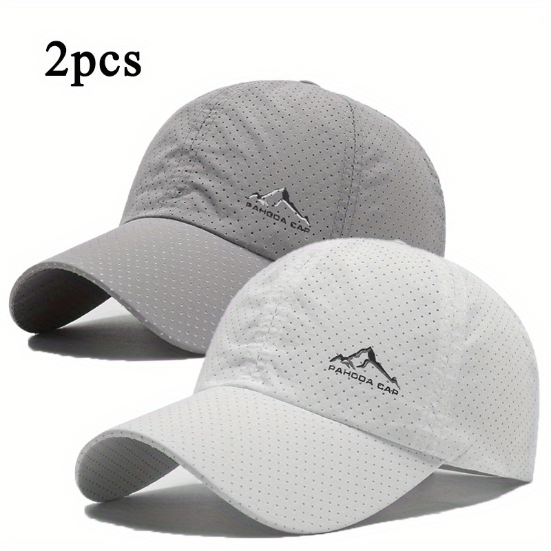 TEMU 2pcs -dry Polyester Baseball Caps , Unisex For , Caps For Men And Women