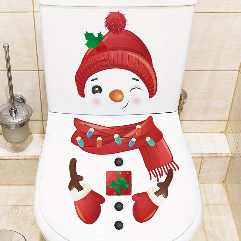 

Christmas Snowman Window Clings - 1pc, Matte , Self-adhesive Glass & Wall Decals For Home Decor