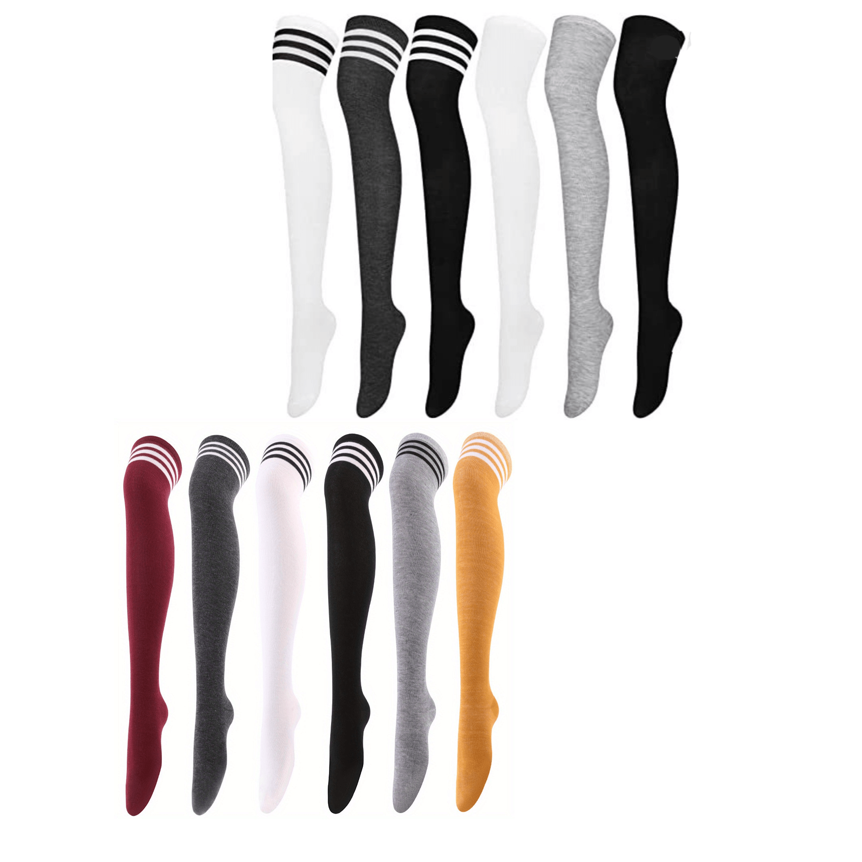 

6/ 12 Pairs Of Women's Knee High Socks, Knee Length Warm Stockings, Women's Boots, Socks, Leg Warm Socks