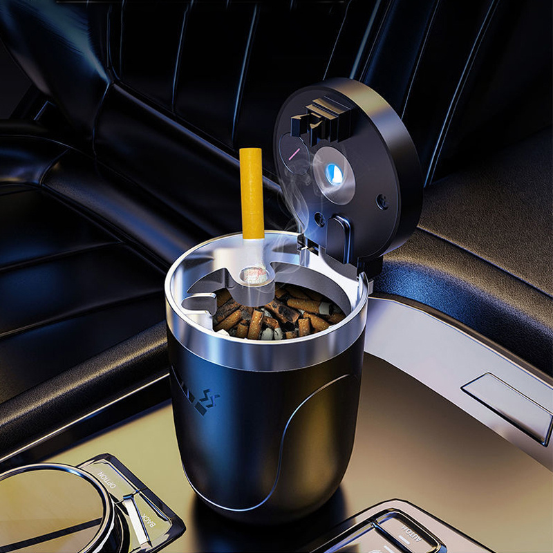 Multi-Functional Car Ashtray with Lid