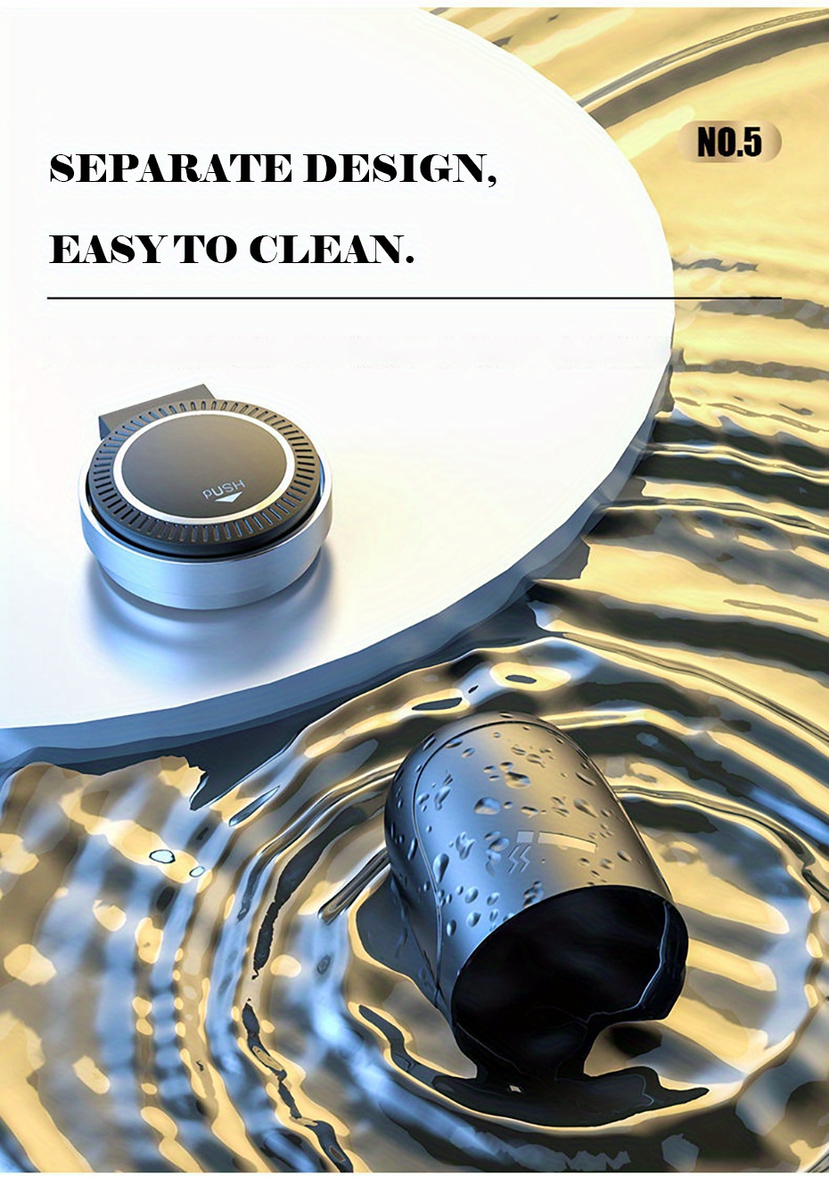 Multi-Functional Car Ashtray with Lid - Press-Button Operation & Built-In LED Night Light, Quiet Ashtrayer Suitable for Smokers, Vehicle Accessory for (No Spills, Compact)