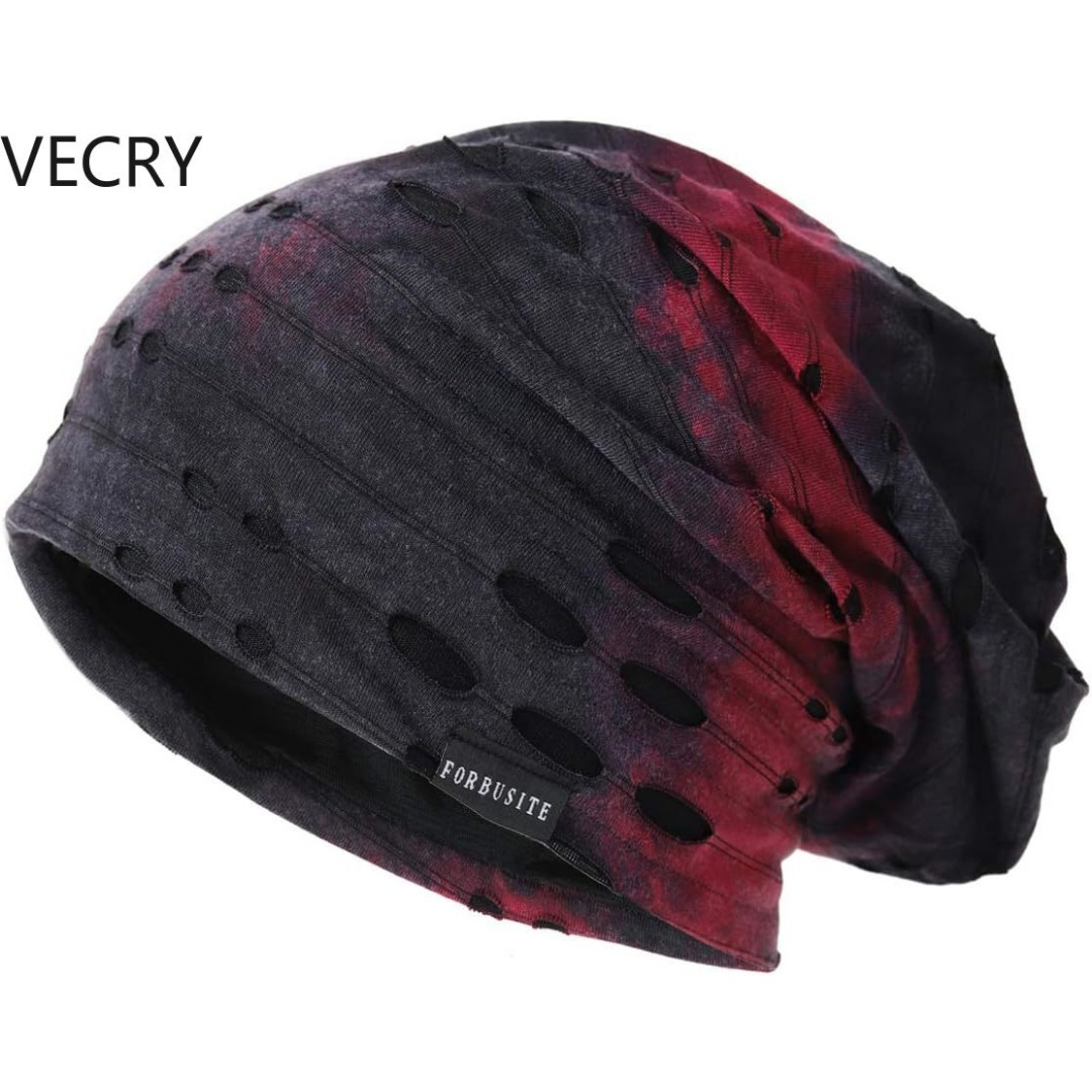 

Vecry Slouchy Beanie For Men's Summer Thin Hollow Long Oversized Skull Cap