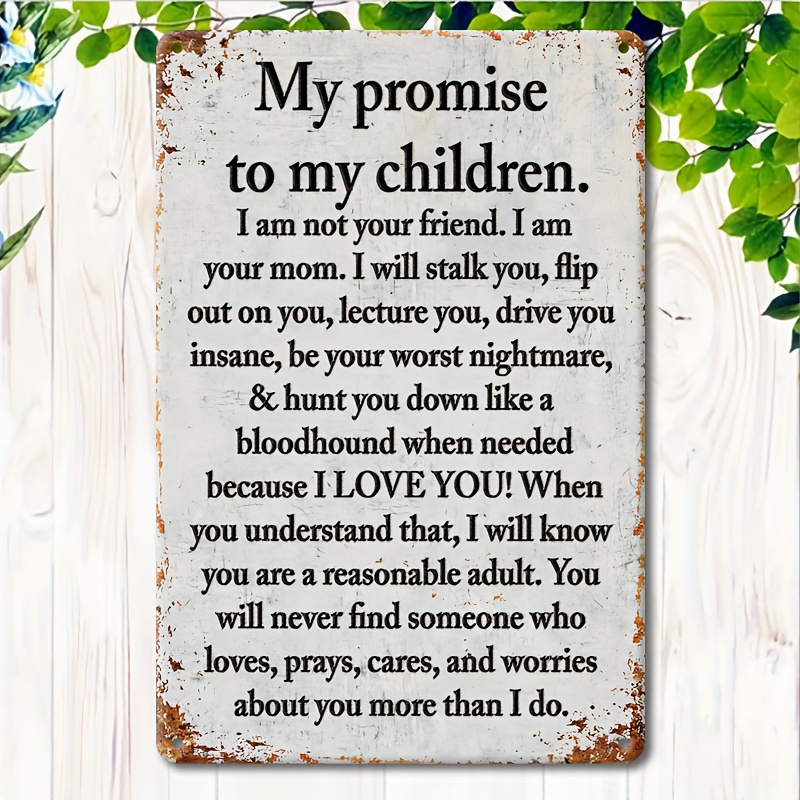 1pc vintage metal tin sign 8 x12   to my children wall   iron wall hanging decor for home porch     farm garden multifunctional weather resistant and rust proof english text 0