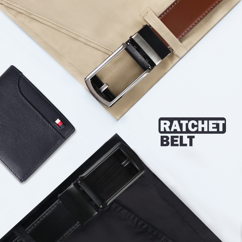Men's Auto Buckle Leather Belt