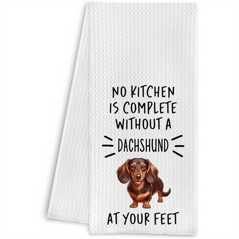 

Dachshund Kitchen Towel Set - 18x26 Inch, Polyester Hand & Tea Towels For Home Decor And Gifts, Dog, Plate, Woman Gift