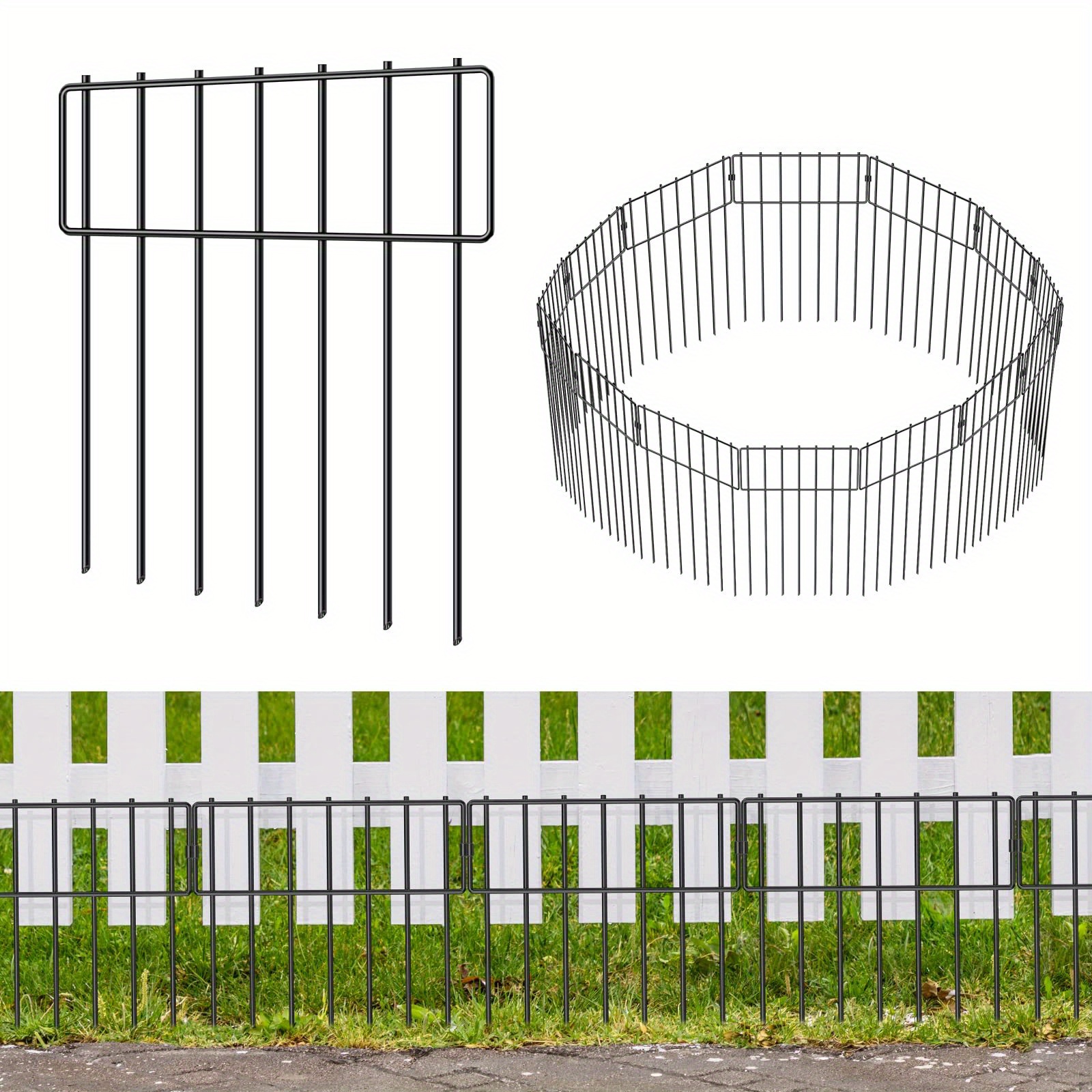 

Dog Barrier Fence, Animal Barrier Fence, Rustproof Metal Wire Panels Dog Fence Outdoor, Dog Rabbits Ground Stakes Border Fence For Garden.