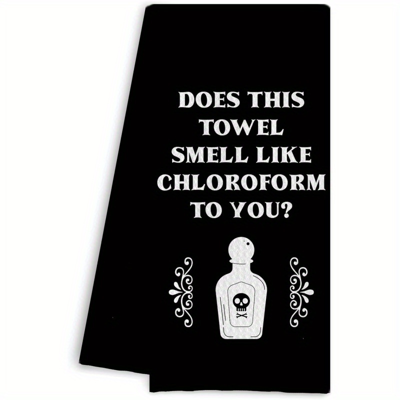 

1pc Halloween Themed Kitchen Towel, Soft Polyester, Modern Rectangular Dish Cloth With Chloroform , Machine Washable, 18x26 Inches