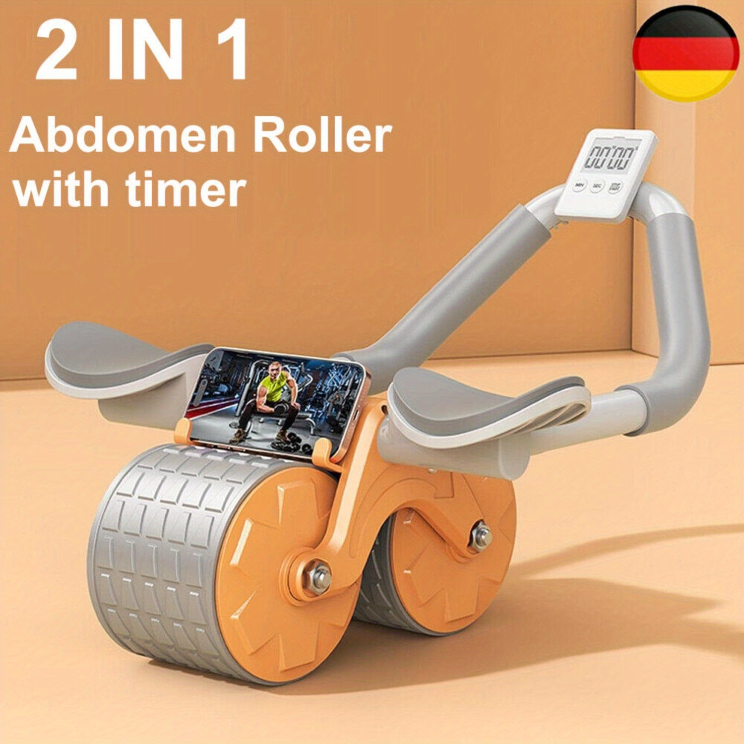 

1set Automatic Rebound Abdominal Roller With Elbow Support With Timer Knees Protective Mat