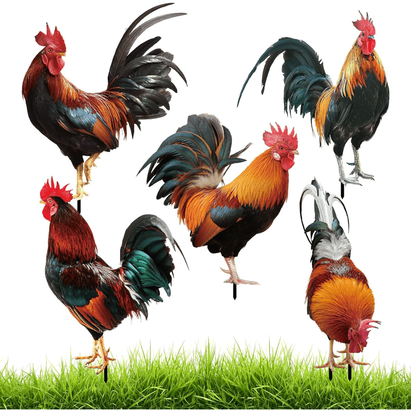 

Acrylic Rooster Yard Chicken Christmas Decorations Outdoor Garden Statues Chicken Yard Garden Decor Rooster Animals Sculpture Chicken Ornaments For Outdoor Lawn