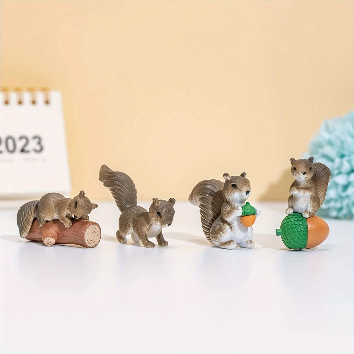 

[ ] 4pcs Miniature & Set - Pvc Figurines For Bonsai, Decor, /