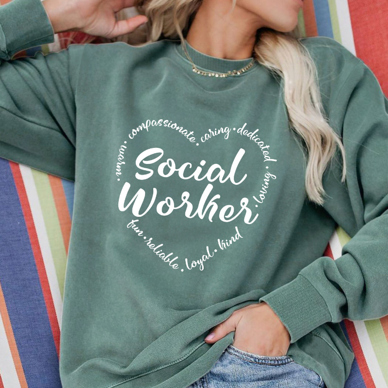 

Sweatshirt, Crew Neck Casual Sweatshirt For Fall & Spring, Women's Clothing