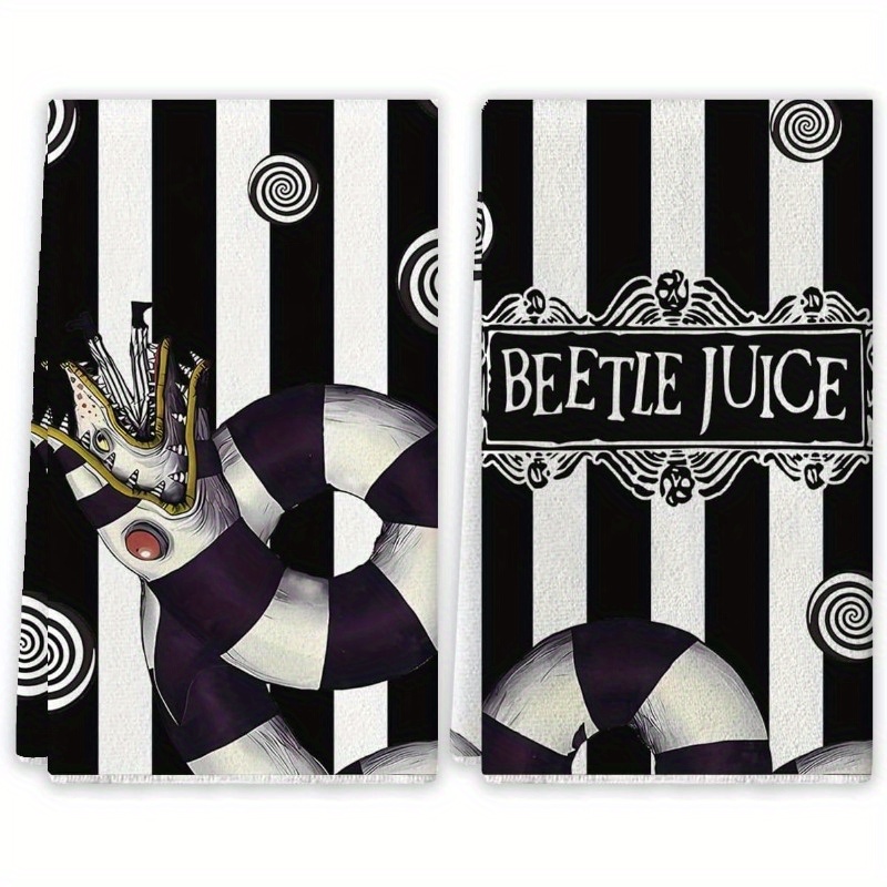 

2-piece Set Juice Kitchen Towels, 18x26 Inches, Cartoon Dish Towels, Modern Polyester, Soft, Machine Washable, Home Party Decor