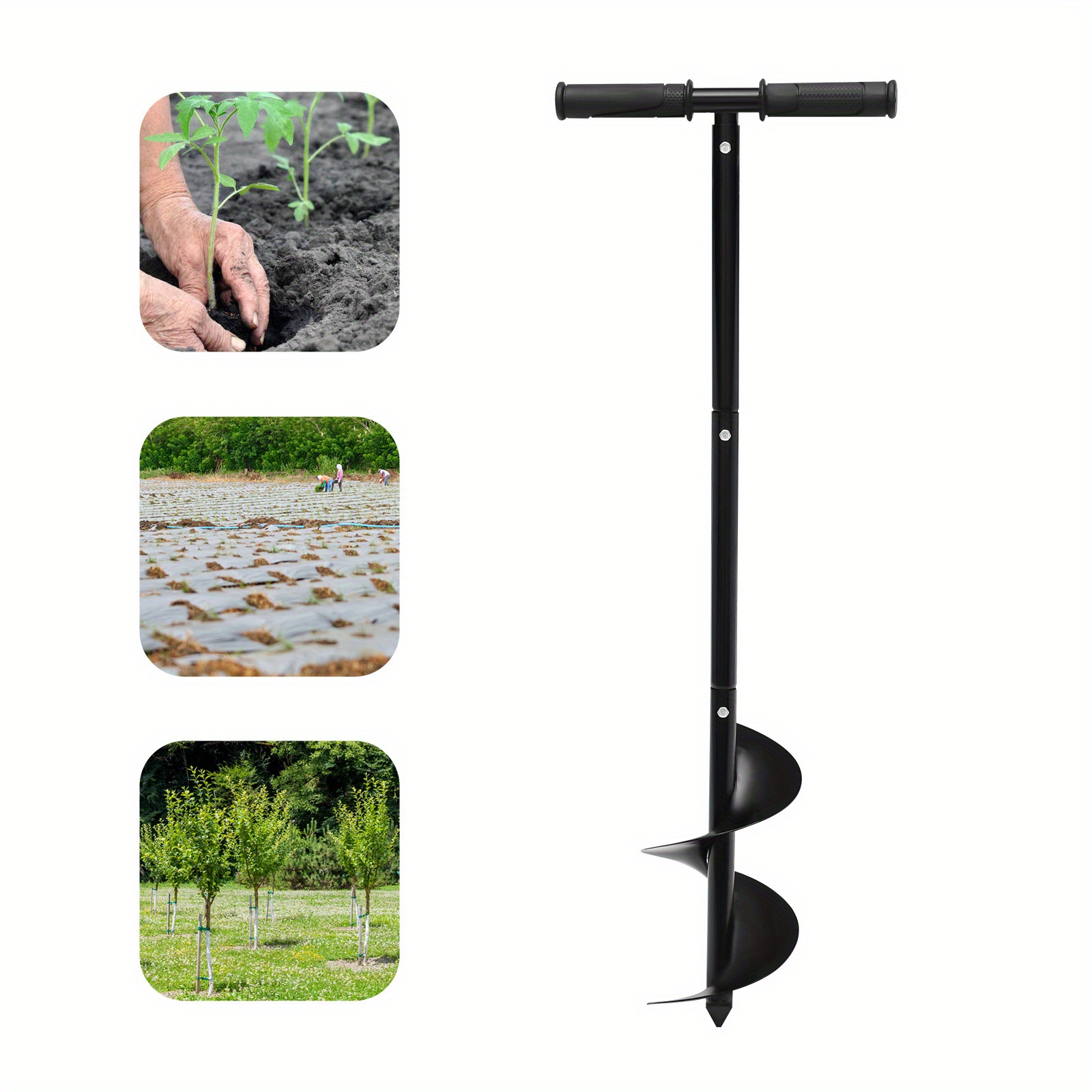 

6" Hand Drill Auger Post Hole Digger Manual Garden Hole Digging Bit For Planting Manual Hand Earth Auger Fence Post Drill Soil Digger Hole Digger Bit