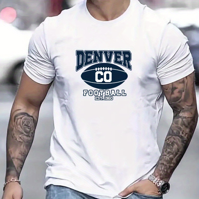 

Football Print Men's Casual T-shirt - Breathable Polyester, Crew Neck, Short Sleeve - Summer & Sports