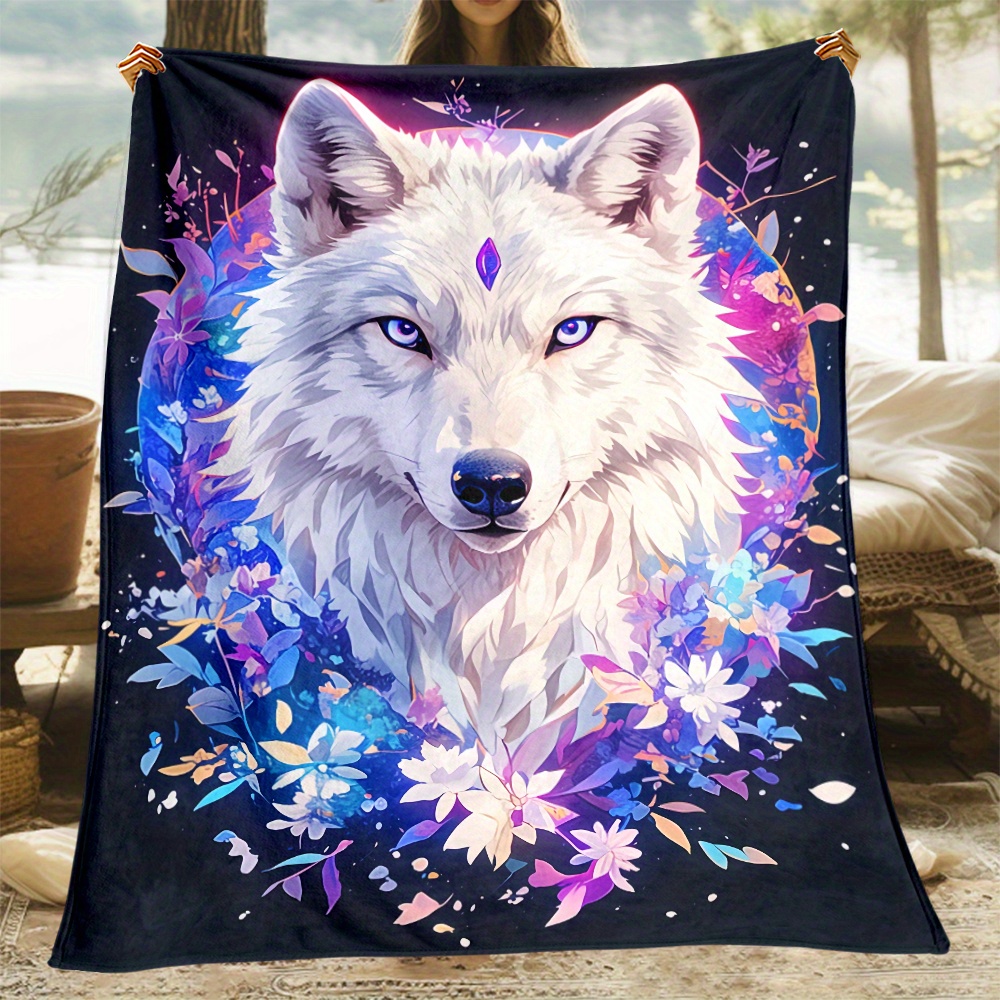 

Wolf Glow Soft & Warm Flannel Throw Blanket - Lightweight, Durable For Couch, Bed, Office, Camping & Travel | Perfect Gift For All Seasons