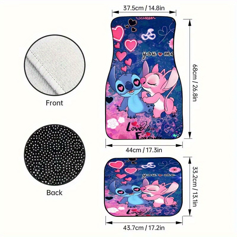 TEMU Stitch & Car Floor Mats - Fit, Polyester, Interior Models