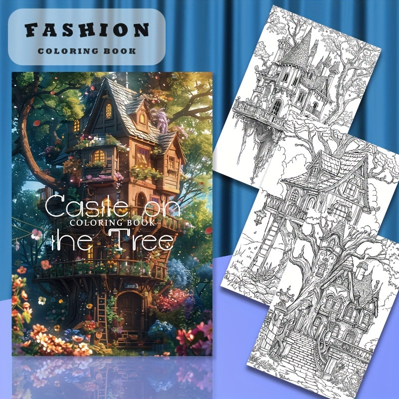 

Castle On Deluxe Coloring Book For Teens And Adults - 22 Pages, Thickened Paper, Mixed Color Patterns, And Emotional