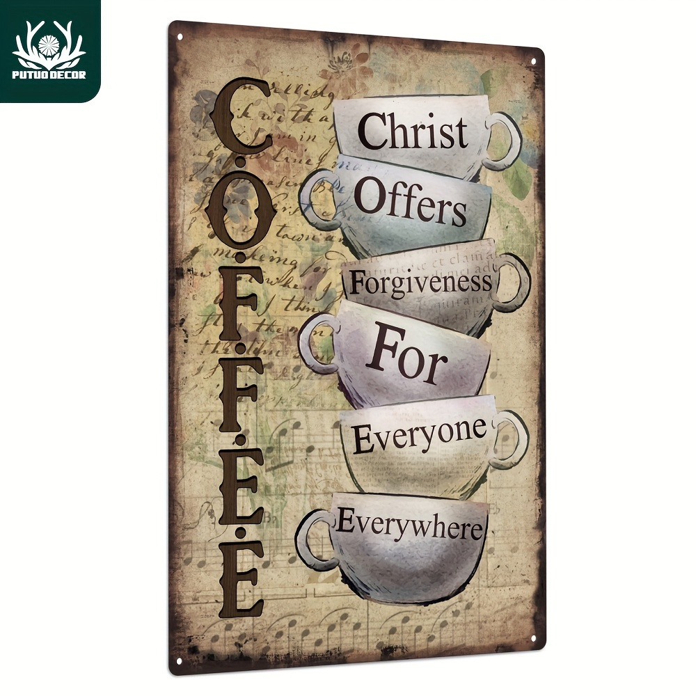 

Vintage Coffee Metal Iron Signage - The Perfect Wall Art Decoration For A Family Living Room Cafe!