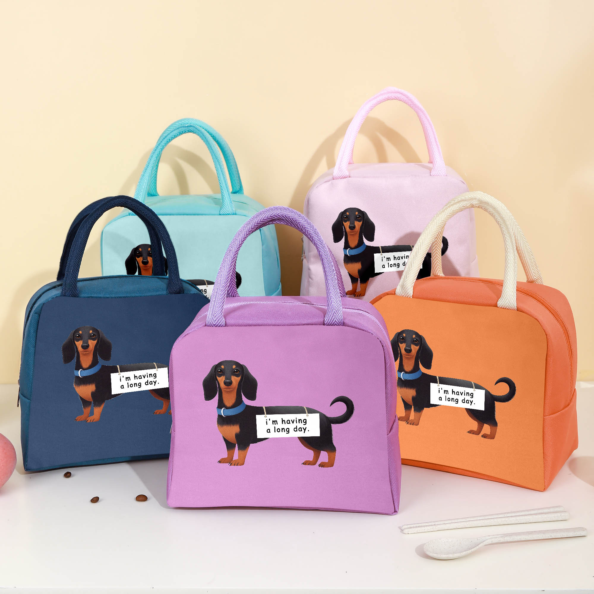 

Dachshund-themed Insulated Lunch Bag - , Stylish & Easy To Carry For School Or Work